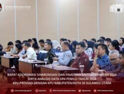 KPU Sulut Gelar Rapat Koordinasi Sinkronisasi Dan Finalisasi Anggaran Hibah 2024 Serta Analisis Data DP4