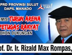 Pendatang Baru Caleg Provinsi Sulut Dapil Manado, Prof. Dr. Ir. Rizald Max Rompas, Siap Bertarung